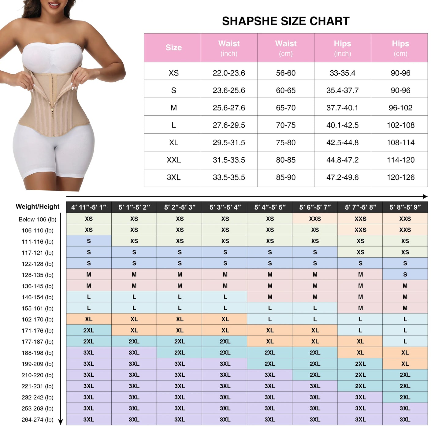SHAPSHE Waist Trainer Corset for Women – Tummy Control Shapewear Belly Band for Gym, Workout & Sports Activities