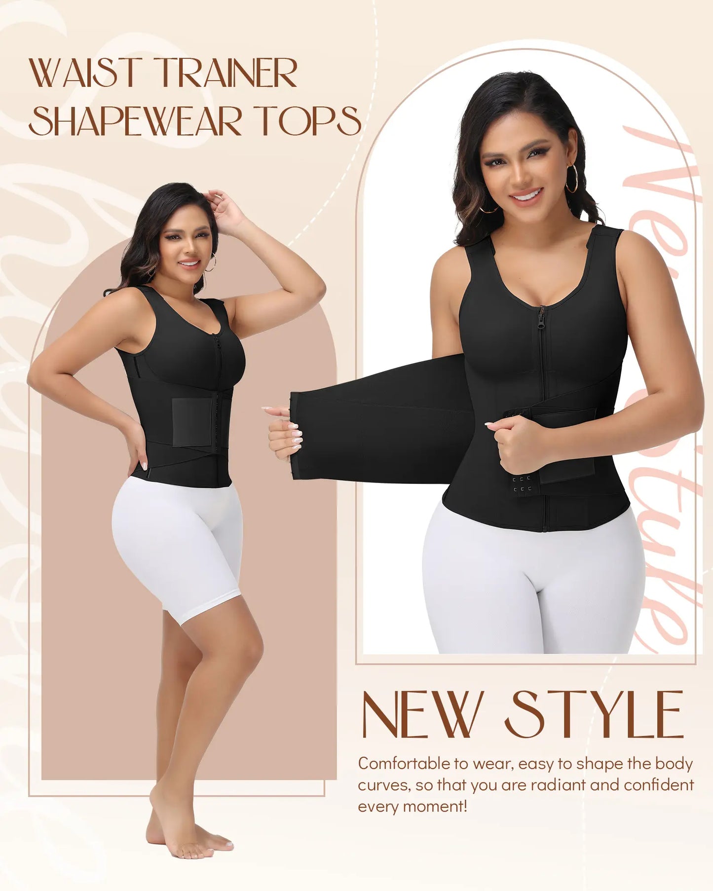 SHAPSHE Waist Shapewear for Women – Corset Shapewear with Built-in Bra, Tummy Control Body Shaper for Slimming & Support