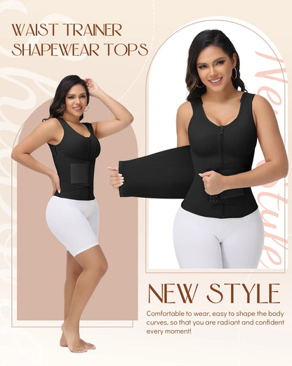 SHAPSHE Waist Shapewear for Women – Corset Shapewear with Built-in Bra, Tummy Control Body Shaper for Slimming & Support
