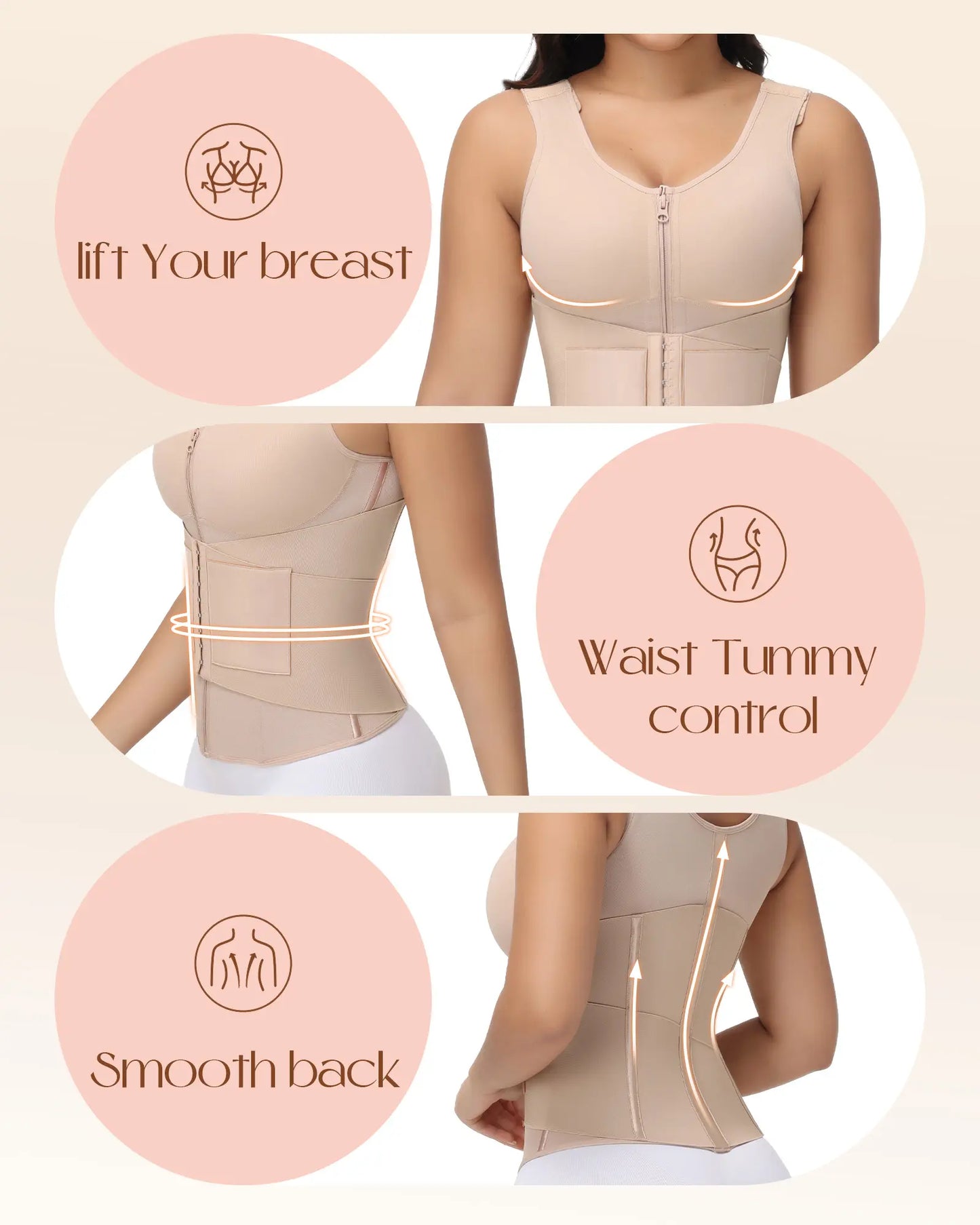 SHAPSHE Waist Shapewear for Women – Corset Shapewear with Built-in Bra, Tummy Control Body Shaper for Slimming & Support