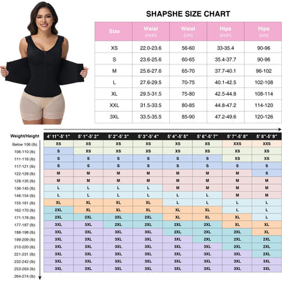 SHAPSHE Waist Shapewear for Women – Corset Shapewear with Built-in Bra, Tummy Control Body Shaper for Slimming & Support