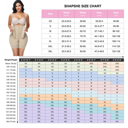 SHAPSHE Colombian Style Shapewear Bodysuit – Waist Slimming Fajas for Women with Tummy Control Fit