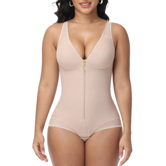 SHAPSHE Waist Shapewear for Women with Hook & Zipper – Butt Lifting Bodysuit, Seamless Body Shaper for Slimming & Comfort
