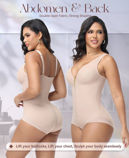 SHAPSHE Waist Shapewear for Women with Hook & Zipper – Butt Lifting Bodysuit, Seamless Body Shaper for Slimming & Comfort