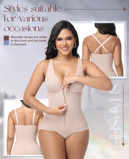 SHAPSHE Waist Shapewear for Women with Hook & Zipper – Butt Lifting Bodysuit, Seamless Body Shaper for Slimming & Comfort