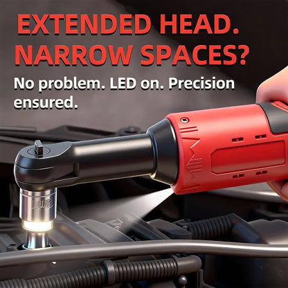 3/8" Cordless Electric Ratchet Wrench – 45Nm High-Torque Power Tool with Compact Right-Angle Design for Auto Repair, Bolt Removal & DIY Projects